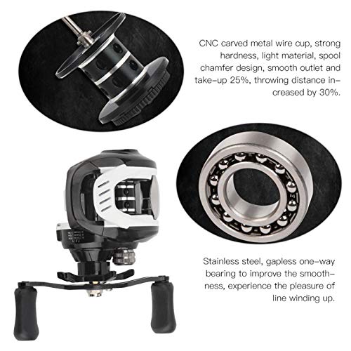SALUTUYA Zentrifugal Angelrolle Angelgerät Doppelbremse Magnetisch, zum Angeln(Razer Left Hand) – Bild 7
