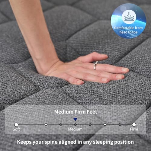 10 Inch King Size Mattress, Medium Firm Hybrid King Mattresses, Memory Foam Mattress in a Box with Individually Wrapped Pocket Springs, Reinforced Edge Support, Pressure Relief,Motion Isolation