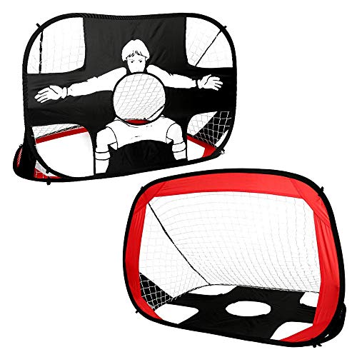 JFJL 2 En 1 Pop Up Kids Soccer Goal Portable Kids Soccer Net Kids Soccer Target con Bolsa De Transporte, Deportes Y Práctica En Interiores Y Exteriores, 80 u00d7 80 u00d7 100 Cm
