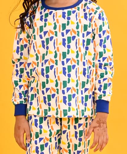 Image of Anthrilo Pure Cotton Printed Pyjama Set for Girls | Sleepwear | Night Suit, Night Wear | Long Sleeves T-Shirt & Pyjama | Regular Wear | 0-14 Years