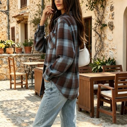 Plaid Shirts for Women Gingham Button Down Casual Lightweight Tops - image 5