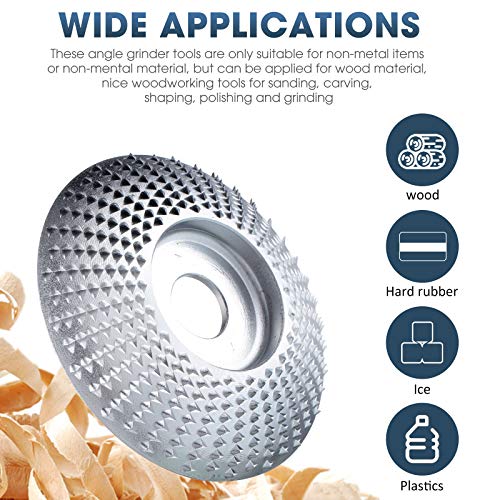 3 Pieces Wood Carving Disc Grinding Wheel Shaping Disc 6 Teeth Wood Turbo Carving Disc, 5/8 Inch Inner Diameter Angle Grinder Attachment for Wood Cutting Shaping Polishing