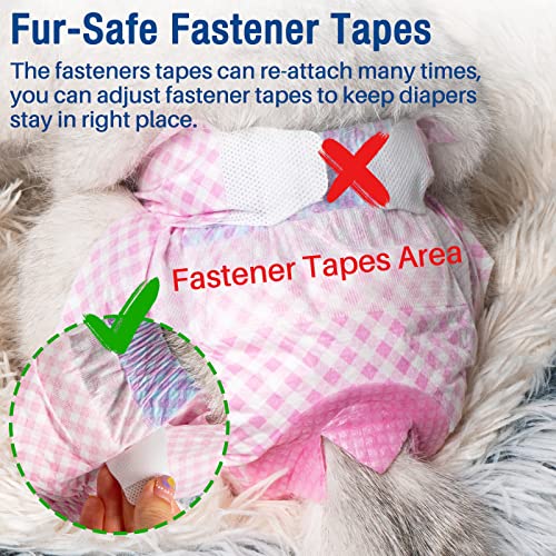 Image of Pet Soft Dog Diapers Female, Disposable Dog Diapers, Cat Diaper for Female Cats, Puppy Diaper with Adjustable Foam Tail Hole 36pcs (XS,Pink)