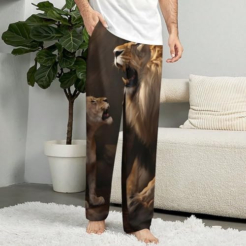 King Lion Pajama Pants Lounge Sleepwear Bottoms Print Sleep Pants for Men Women4