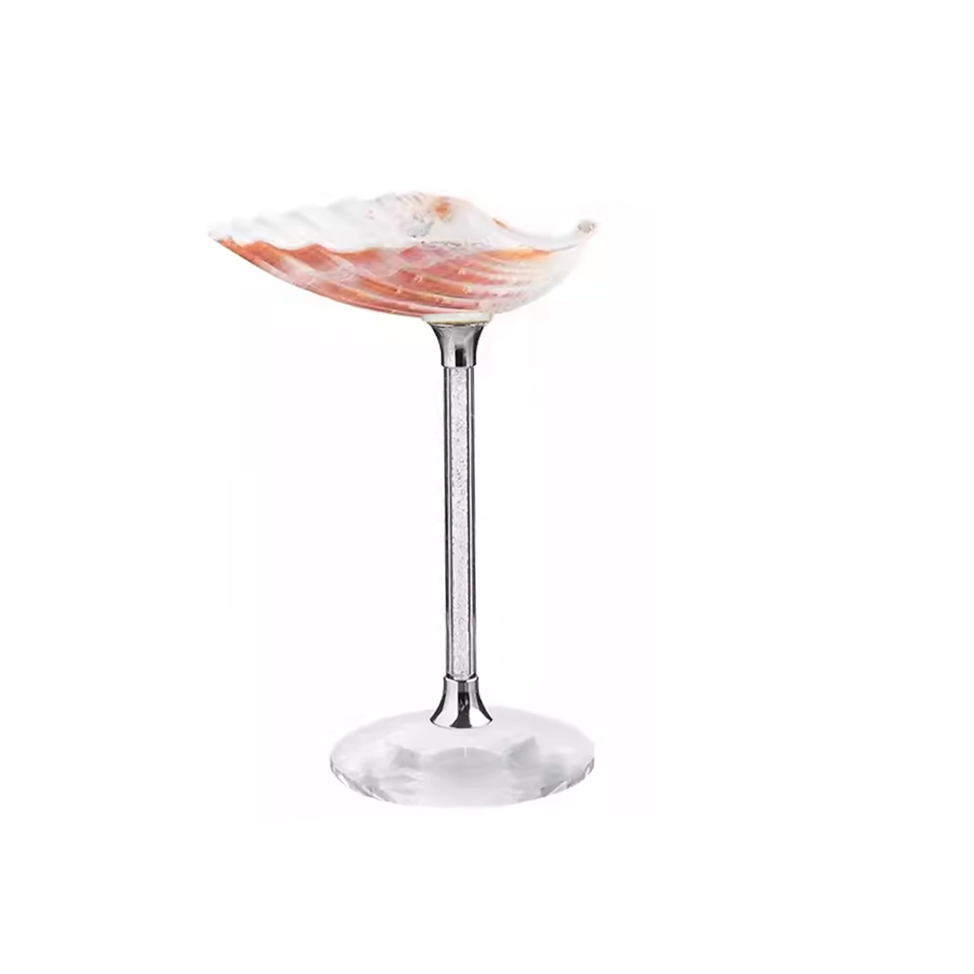 Handmade Pink Shell Conch Cup Martini Glasses Cocktail Party Unique Cocktail Cup Hollow Handle Filled Rhinestone Goblet,Seashell Martini Glass, Unique Shell-Shaped Design champagne glass (1)