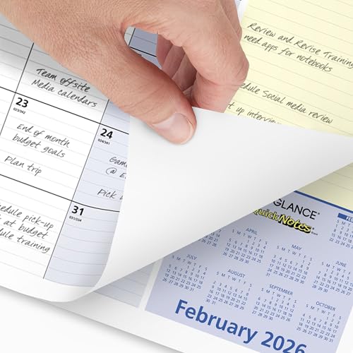Image of AT-A-GLANCE 2026 Desk Calendar, Monthly Desk Pad, 18 inch x 11 inch, Compact, QuickNotes (SK7100026)