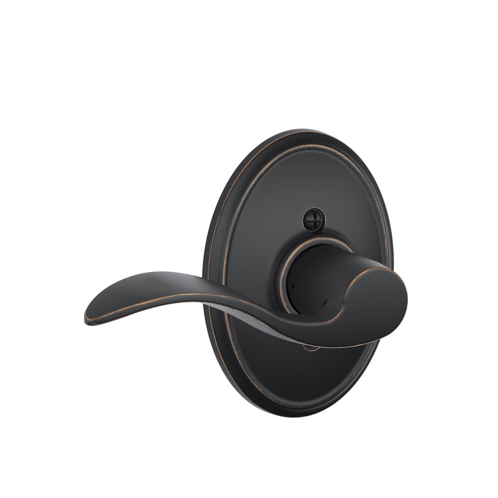 SCHLAGE Accent Lever with Wakefield Trim Non-Turning Lock in Aged Bronze - Left Handed - F170 ACC 716 WKFLH