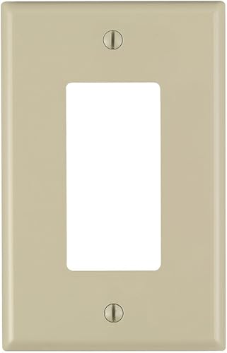 Leviton Placa para pared 1-Gang DecoraGFCI Decora tamaño medio, color negro, PJ26-I