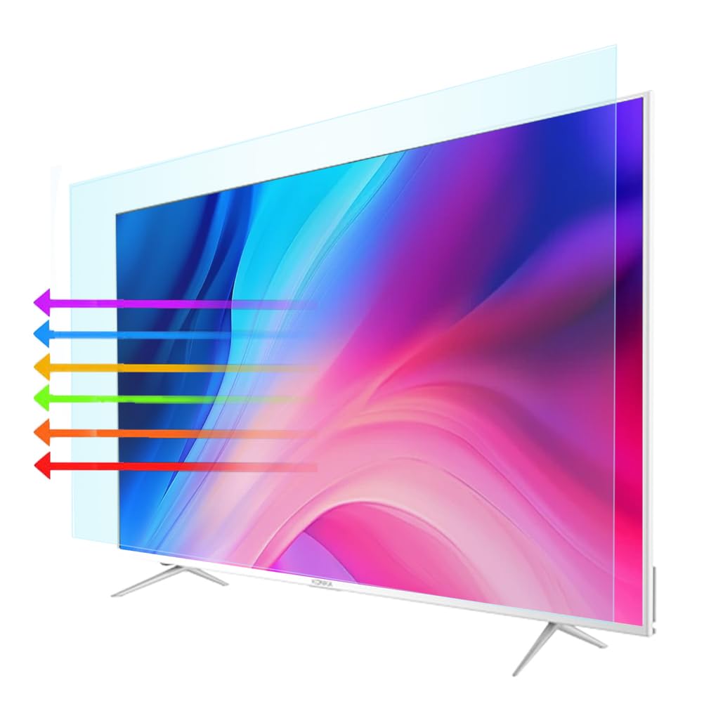 Película Anti-UV, Protector De Pantalla De TV Anti Luz Azul De 55 Pulgadas, Filtro Mate Antirreflejos Antiarañazos Sin Burbujas Huellas Dactilares para Proteger Los Ojos,55 Inches(1221x689mm)