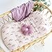LifeTree Muslin Swaddle Blankets Neutral, Organic Cotton, Large 47 x 47 inches and Baby Lounger Cover 2 Pack Lavender & Mauve