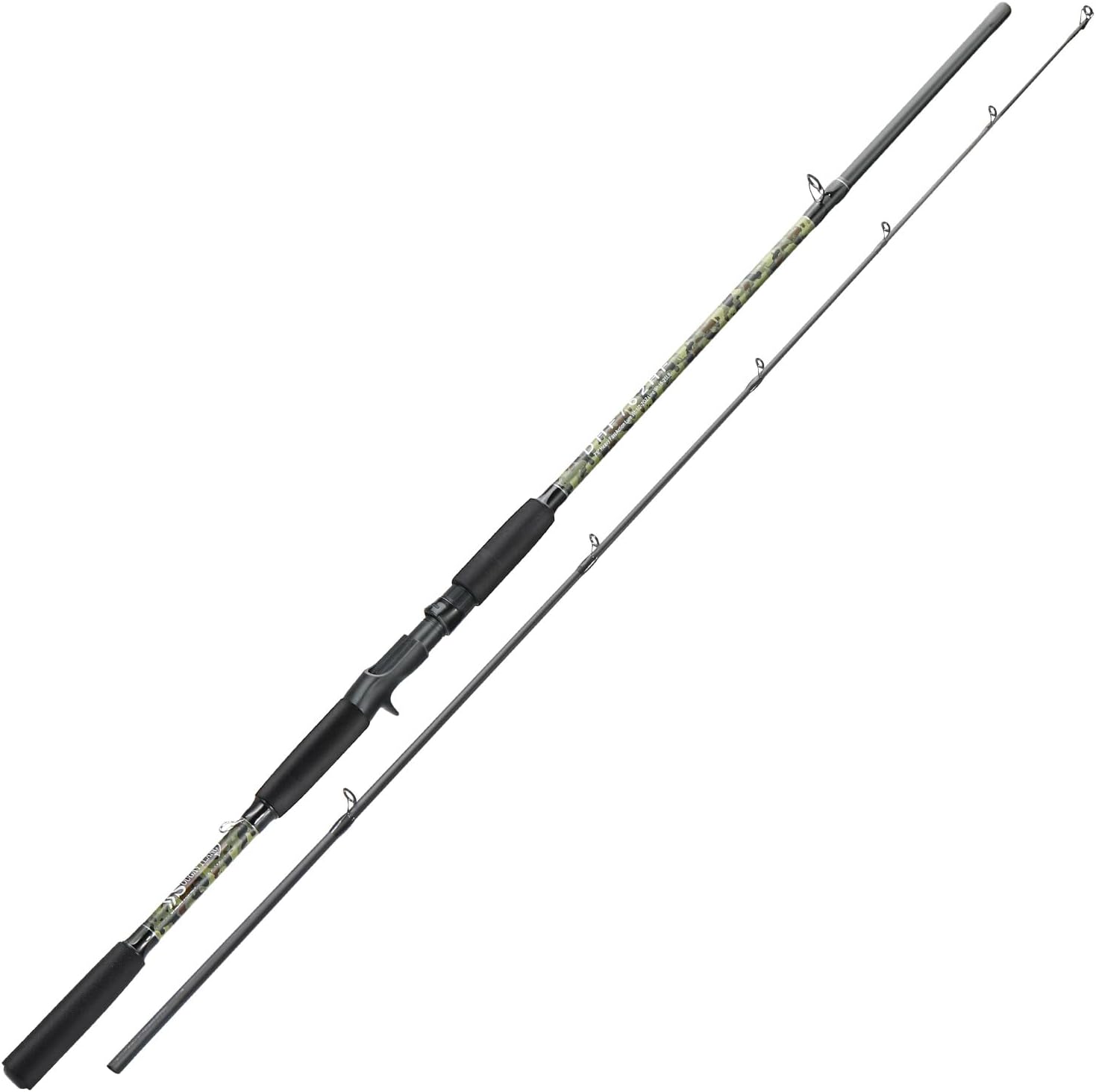 Sougayilang Spinning & Casting Fishing Rods, 2-Piece Strong Carbon&Glass Composite Trolling Rod Offshore Surf Pole for Bass, Trout, Panfish, Catfish