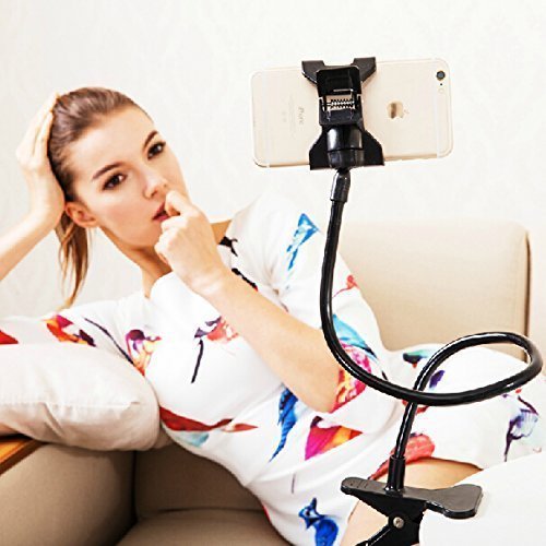 Image of Lazy Mobile Phone Holder Stand Compatible for Bed Desk Table Car Snake Style Long Foldable Mobile Holder Stand Compatible for Smartphone Upto 6 inch (Assorted Colour)