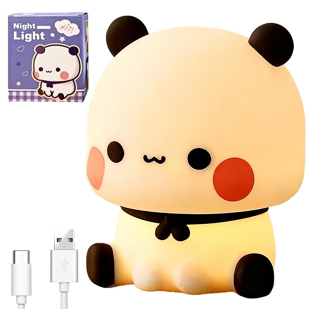 Dhqkqg Night Light for Kids, Cute Lamp for Bu-bu Du-du Night Light Decor, Squishy Light, Cute bubu dudu Touch Control Silicone NightLight for Baby, 3 Modes Dimmable Night Lamp for Girls and Boys