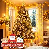 cshare łańcuch świetlny na zewnątrz, zasilanie przez baterie/USB, 6M, 60 diod LED, świąteczne łańcuchy świetlne z timerem, stopień wodoszczelności IP65, łańcuch świetlny do choinki, do ogrodu, do