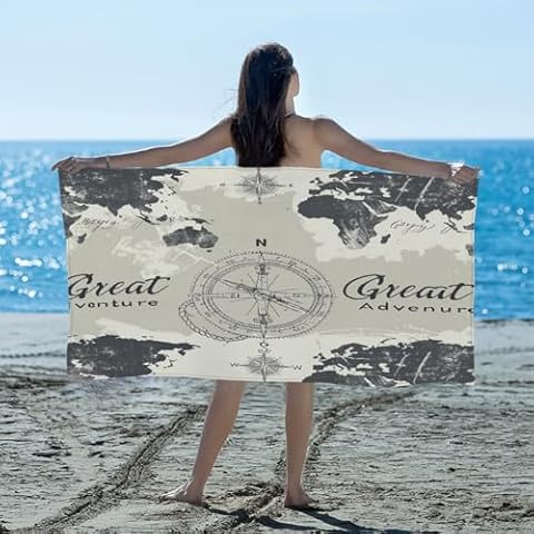 Serviette de plage Mexpekil avec boussole Cover