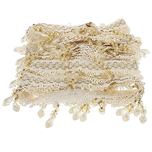 PRETYZOOM 1pc Unique Curtain Trim with Beads Delicate Lacework Bead Decor for DIY Crafts Home Decor Present Ideas for Family and Friends