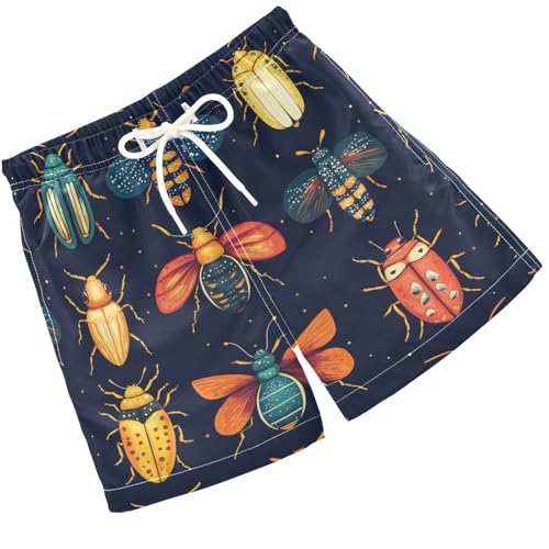 Pigsaly Boys Swim Trunks Animal Colorful Bugs Herb Boys Board Shorts Swimsuit Swimwear Summer Bathing Suit XS