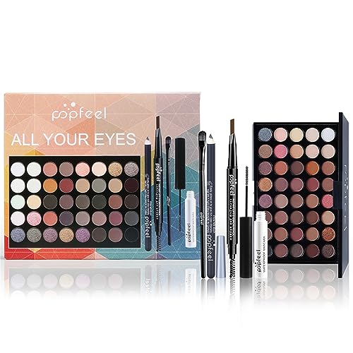 Kit de Maquillaje, Set Maquillaje Mujer, Estuche Maquillaje Mujer, Set de Regalo de Maquillaje Kit de Inicio Completo con Sombras de Ojos, Fundación, Maletín Maquillaje para Niñas Mujeres