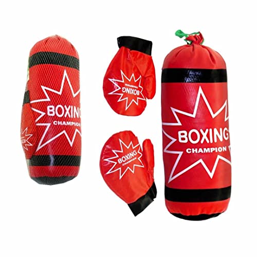 Sacco Boxe con guantoni con Bandiera Americana Gioco per Bambini Set Box per Pugilato Allenamento con Sacco da Appendere