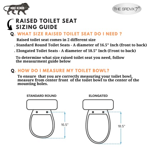 Image of Commode Raiser 4 Inch For Oval Shaped, Comfortable, Lightweight Portable Commode Seat Raiser, Commode Elevator For Handicap, Knee Patients, Old Senior Citizen (4 Inches With Lid)