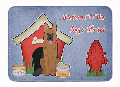 Caroline's Treasures BB2821RUG Dog House Collection German Shepherd Machine Washable Memory Foam Mat, Bathroom Rug, Non-Slip Bath Mat, Durable Thick Washable Rugs for Kitchen, Bathroom Quick Dry, Deco
