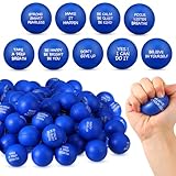 Shappy 54 Pcs Inspirational Stress Relief Balls Motivational Stress Ball Encouraging PU Bulk Balls for Adults Small Therapy Fidget Relief Toys for Valentines Gifts Fidget Anxiety, Blue