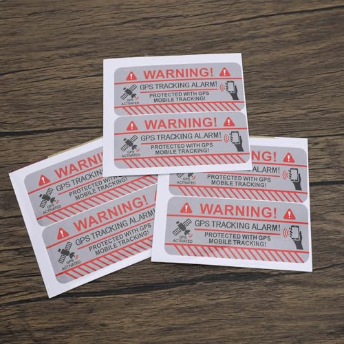 Image of ECSiNG 20pcs GPS Tracking Alarm Sticker 7.5 x 3 cm Self-Adhesive Vinyl Warning Sticker Indoor and Outdoor Use Theft Protection Adhesive Sticker (Rectangle)