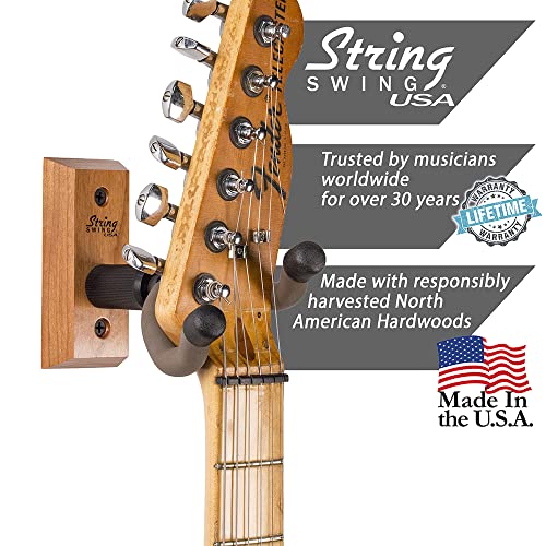 String Swing – Support mural pour guitare acoustique ou électrique CC01K – fabriqué aux États-Unis – Cerisier - Les Beatles, Paul McCartney, John Lennon, RIngo Starr, George Harrison String Swing - Support mural pour guitare acoustique ou électrique CC01K - fabriqué aux États-Unis - Cerisier – Image 4