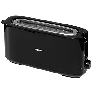 Philips Daily Collection - Tostador (1 rebanada(s), Negro, De plástico, Giratorio, China, 950W)
