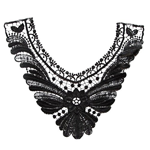 Nero scollo applique poliestere Faux collare