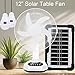 12 inch New Update Rechargeable Solar Powered Fan,14400mAh AC DC Portable Camping PowerBank 12 Inch Oscillating Tabletop Fan with Led Night Light for Home Office Outdoor Camping Tent Traving (1)