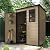 DWVO 5x3ft Resin Outdoor Storage Shed with Floor, Waterproof Lockable Tool Shed with Window, Plastic Outside Resin Storage Shed for Garden Backyard Patio Lawn