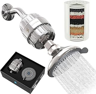 SparkPod High Pressure Shower Filter Head - Ultimate Water Softener Suitable for People with Dry Hair, Skin and Scalp, Shower Head with Filter Helps to Remove Chlorine (Luxury Polished Chrome)