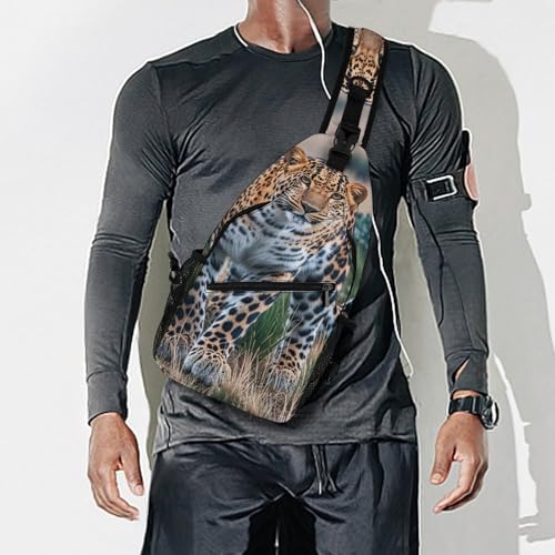 Mochila de viaje ligera con compartimentos ergonómicos y diseño de leopardo moderno 7