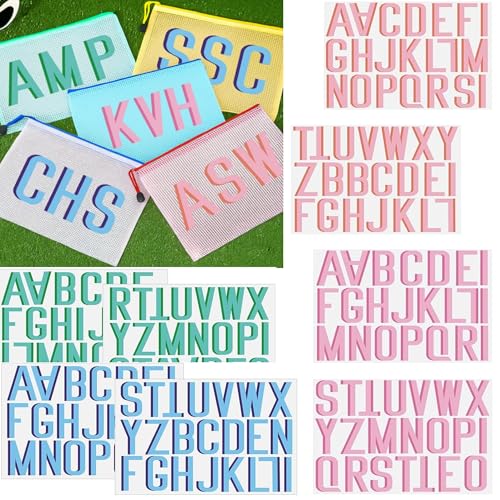 ForraFun 8 Sheet Personalized UV DFT Vinyl Letter Stickers Waterproof Shadow Monogram Decal Luggage Sticker for Bag, Cup, Tumbler, Laptop, Luggage DIY Crafts Cars Decor(Pastel Mix)