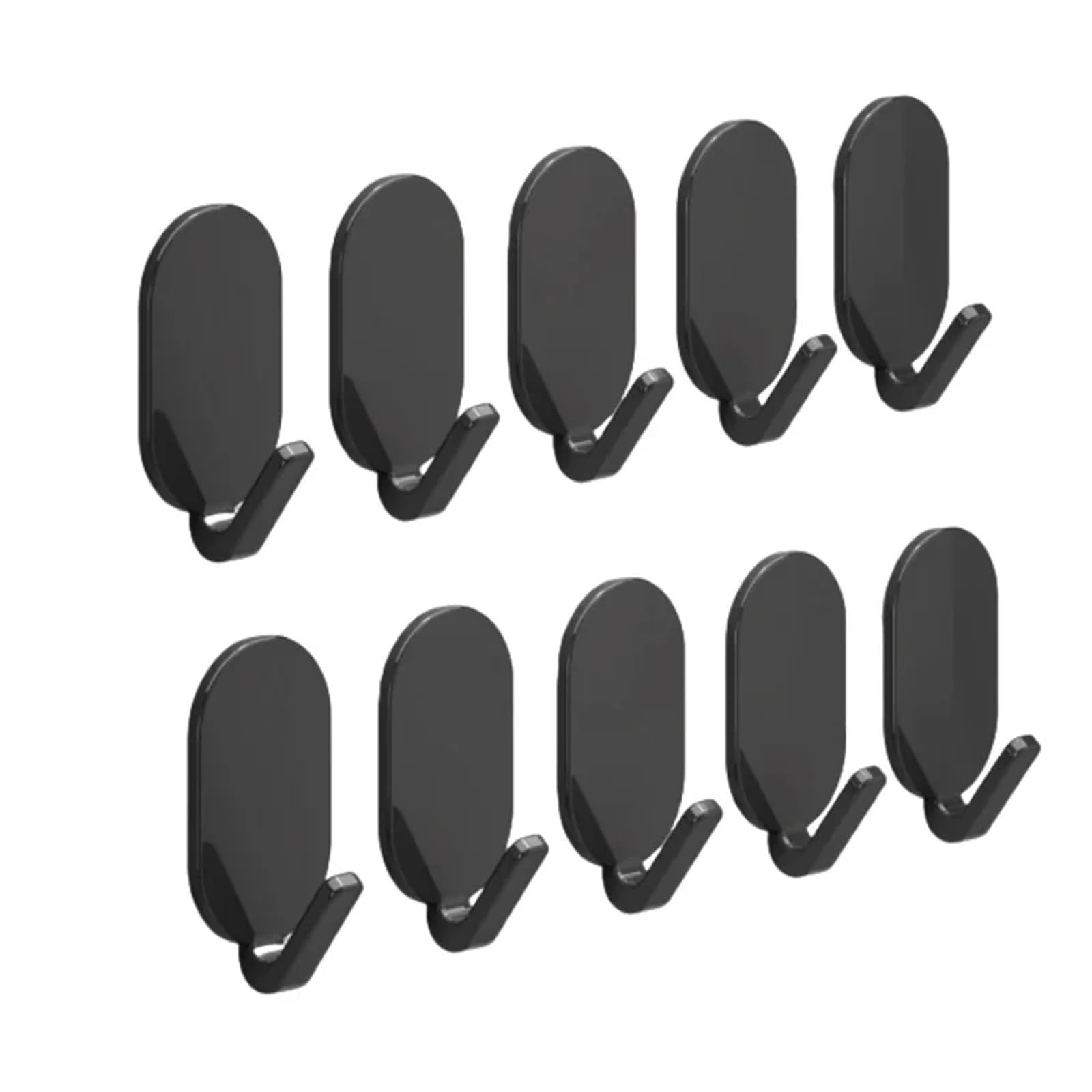 MKYYIOED Adhesive Hooks 5/10pcs Strong Adhesive Hooks, No Drilling Required, Very Suitable for Bathrooms and Toilets, Can Easily Hang Towels On The Wall(10pcs Black)