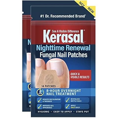 Kerasal Nighttime Renewal Fungal Nail Patches - 14 Patch Twin Pack - Overnight Nail Repair for Nail Fungus Damage, 8-Hour Nail Treatment Restores Healthy Appearance Cover