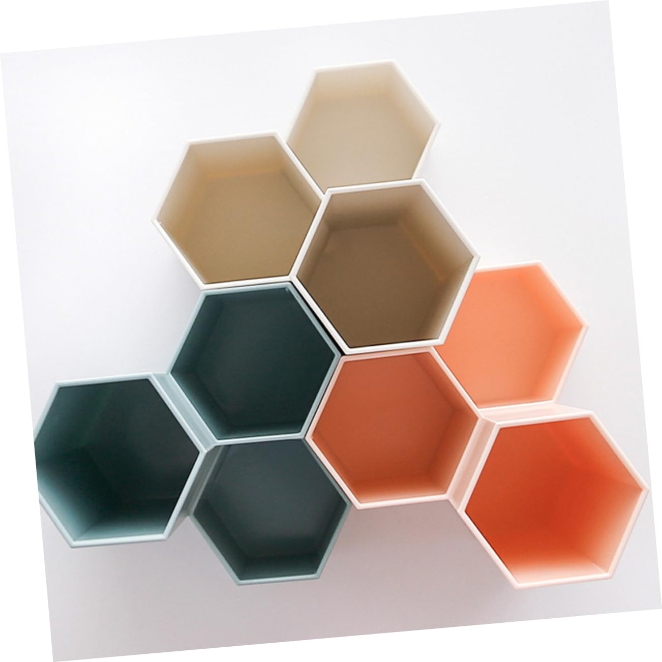 SHINEOFI 3pezzi Portapenne Esagonale Rosa Organizer Per Scrivania Multifunzionale Per e Accessori