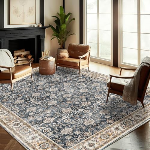 CHAMPLANT Washable Area Rug 8'x10' Retro Boho Design Non-Shedding...