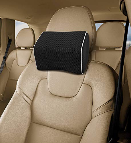 Image of obliq Memory Foam Car Headrest Cushion, Neck Rest Seat Pillow for Pain Relief, Ergonomic Cervical Support for All Cars (Black)
