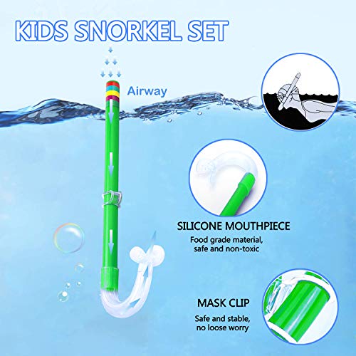 image for Adicop Kids Snorkel Set Junior Snorkeling Gear Kids Silicone Scuba Div