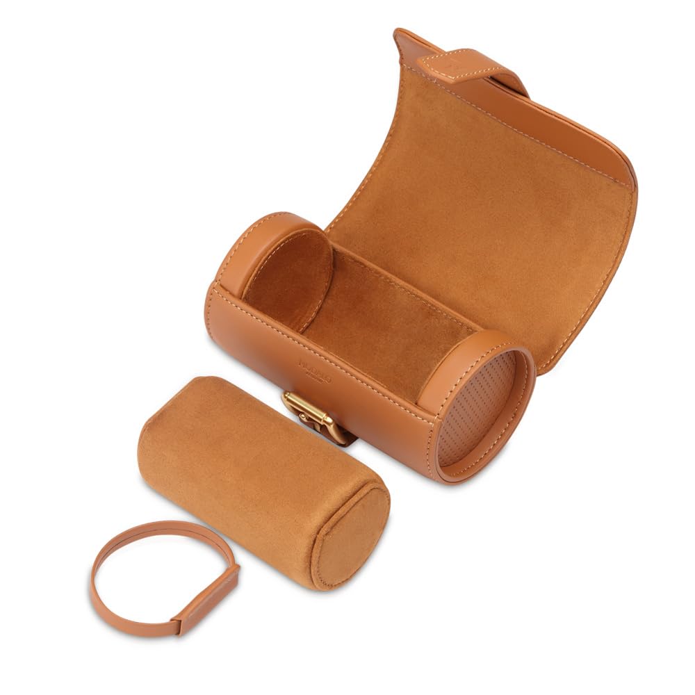 MODALO Genius Uhrenrolle für 2 Uhren – Elegantes Reiseetui aus Mikroleder, Kompakte Uhrenbox zur sicheren Aufbewahrung, Hochwertiges Uhrenetui für Reisen & Zuhause (Hellbraun)