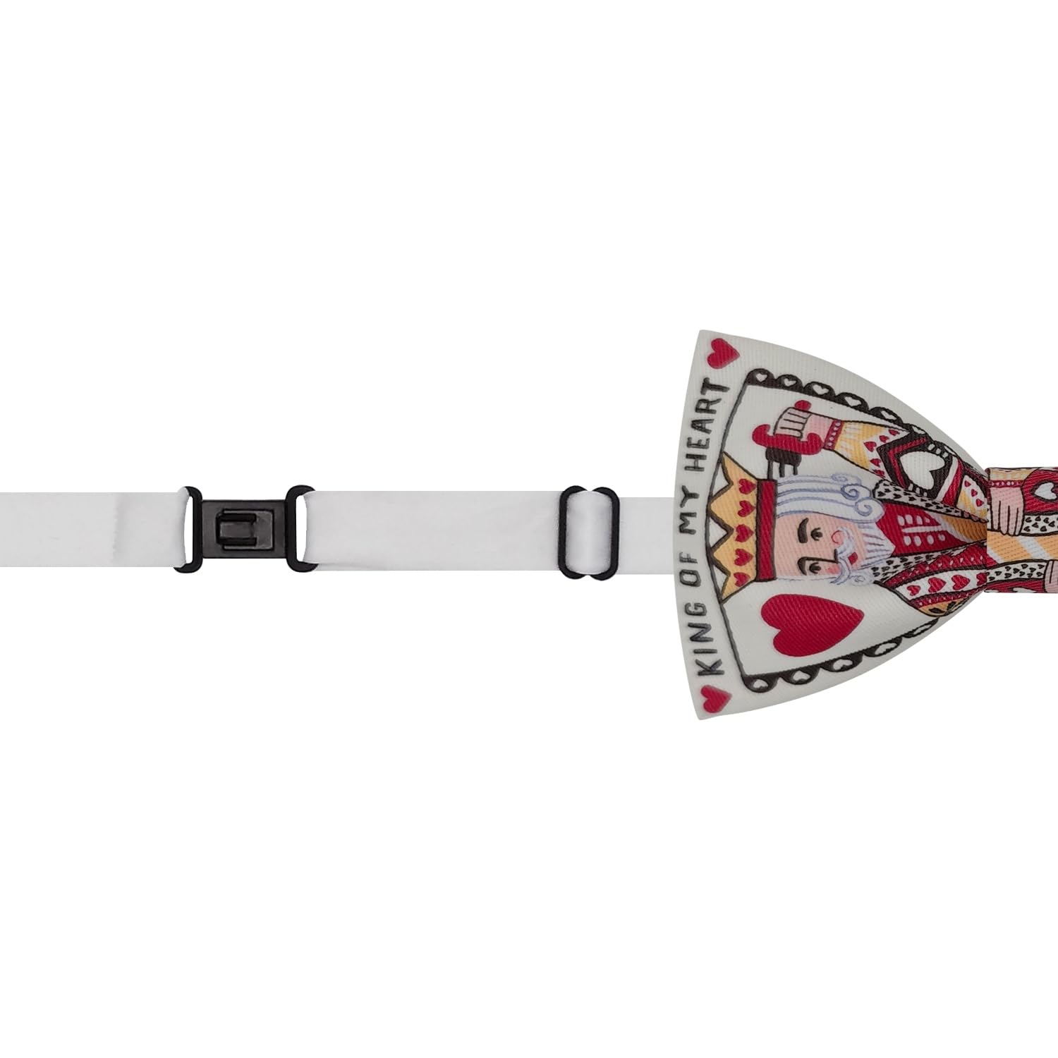 Série Fashion - Casino Poker Nœud Papillon Fantaisie pour Garcon, Nouveauté Humour Designer à Motif de Roi de Cœur Humoristique Nœud Papillon