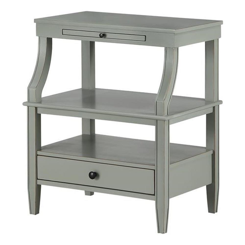 Newton Antique Gray Wood 1-Drawer Storage Nightstand