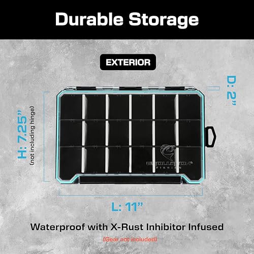 Evolution Fishing BallistiX 3.6 Tackle Tray - Waterproof, Anti-Corrosion, Single Latch, Clear Lid, Lure Box, Tackle Storage Box, Removable Dividers