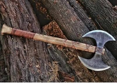 WARIVO KNIFE Custom Handmade Hand-Forged Carbon Steel Hunting Axe Viking Vatchet Tomahawk Axe