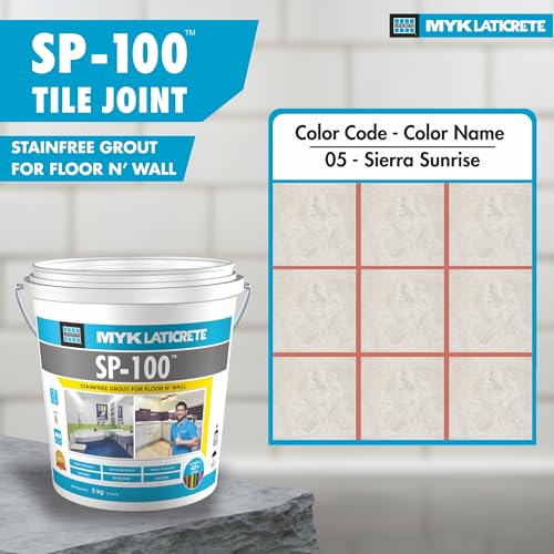 Image of MYK LATICRETE SP-100 Premium Epoxy Grout (5-Sierra Sunrise, 5KG)-Stain & Germ Resistant & Water-Resistant-Food Grade CFTRI Certified Epoxy-Grout-Home, Kitchen & Bathroom-Floor & Wall Tile Joints