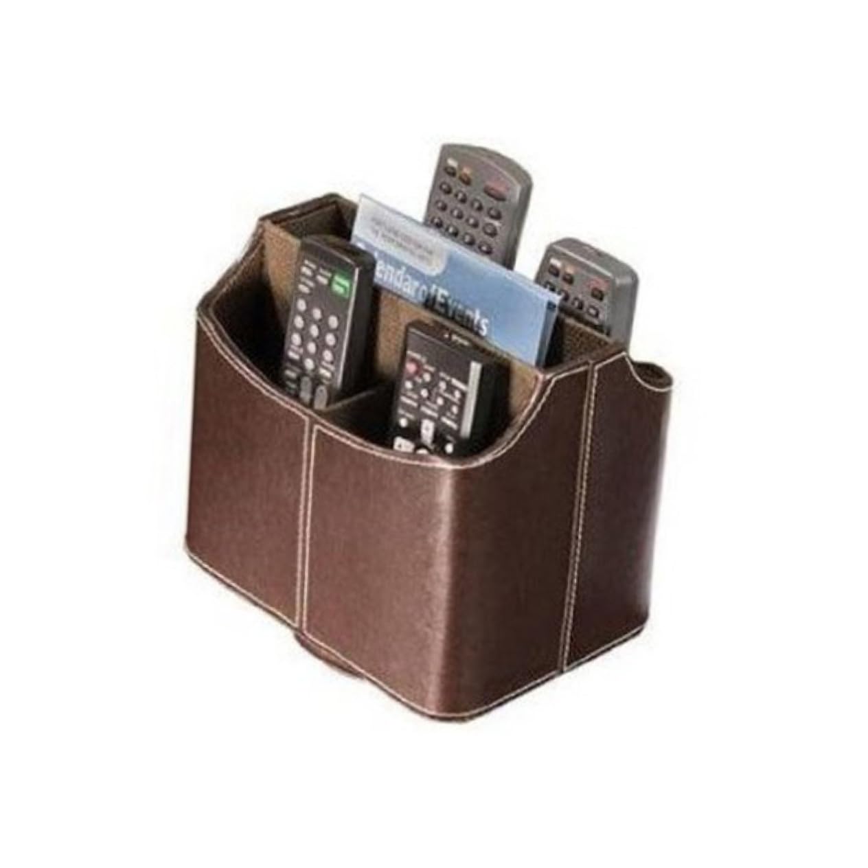 Caja De Almacenamiento Multifuncional Organizador De Control Remoto Piel Sintética 19x16x14 Cm 5 Compartimentos