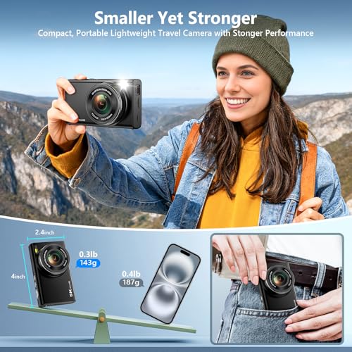 5K 96MP Digital Camera for Photography with 6X Optical Zoom,2026 Upgraded Autofocus Vlogging Camera for YouTube with Dual Lens, 64GB Card, Flash, Anti-Shake, Compact Point and Shoot Digital Cameras - Image 6