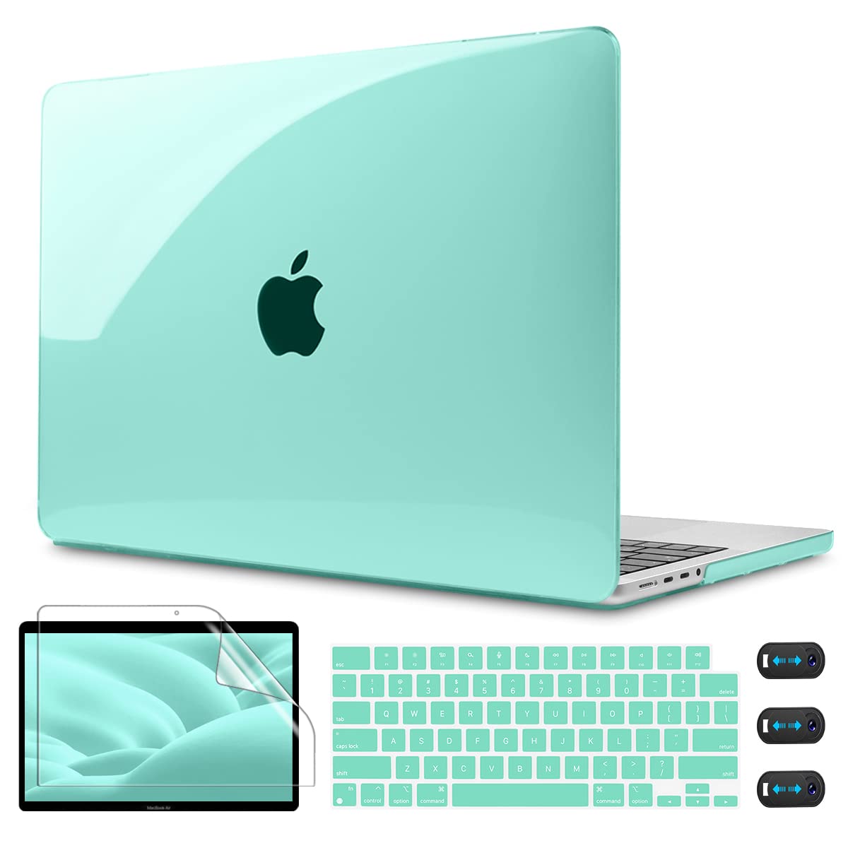 CISSOOK for MacBook Air 13 Inch Case 2021-2018 Release,Plastic Hard Shell Case with Keyboard Cover and Screen Protector for MacBook Air 13 A2337 M1